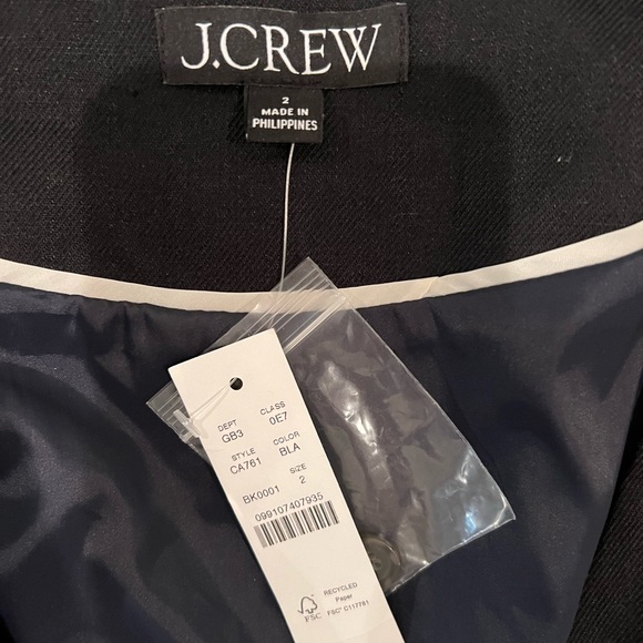 J.Crew black stretch linen vest. Size 2. NWT. - Picture 3 of 6